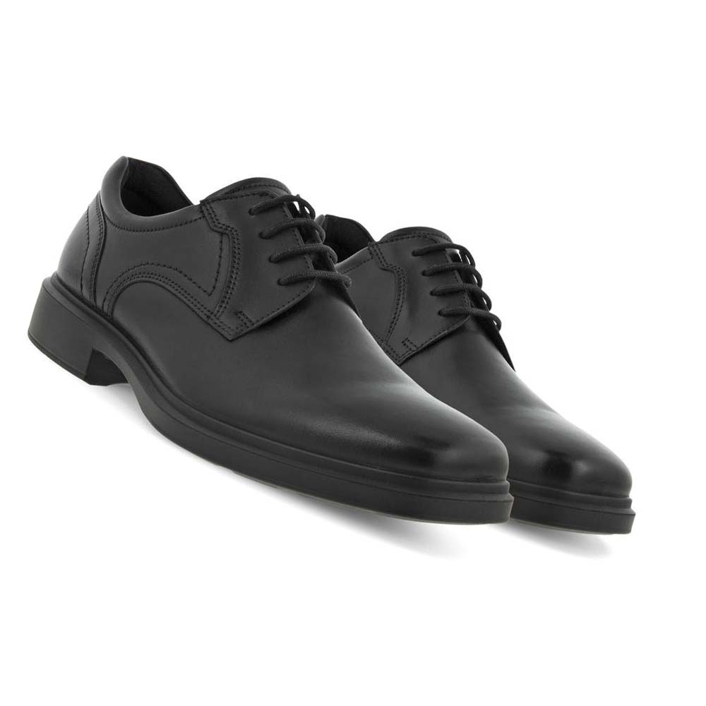 Férfi Ecco Helsinki 2.0 Plain Toe Tie Ruha Cipő Fekete | HU 516JPQ